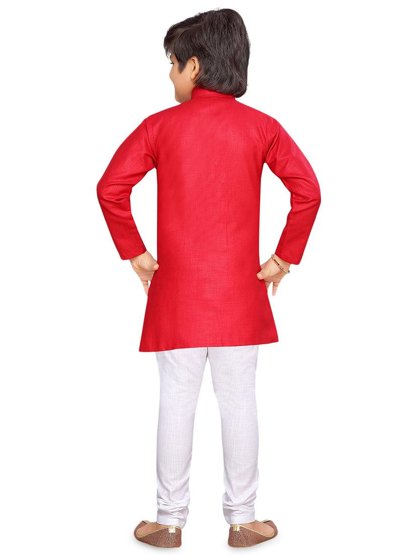 red cotton kurta sets kurtas & set - 17148638 - Standard Image - 2