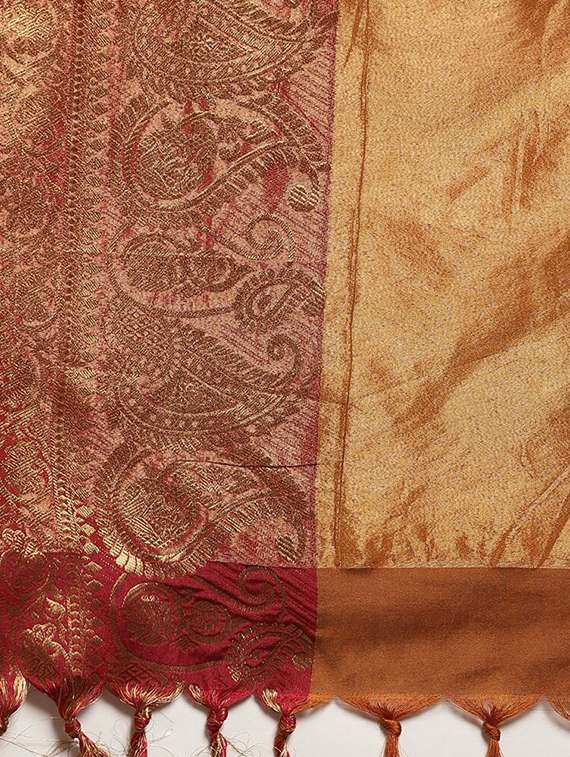 tassel detail kanjivaram saree with blouse - 17148695 -  Standard Image - 2