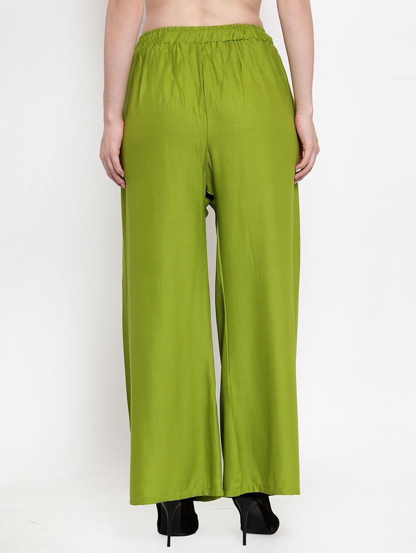 solid rayon flared palazzo - 17149895 - Standard Image - 2