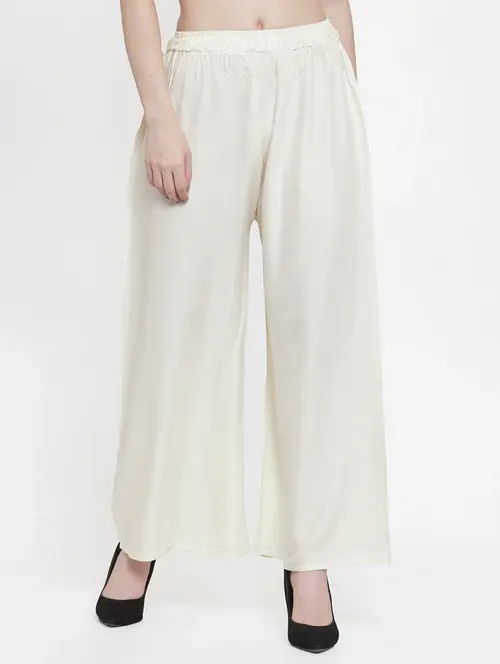 neutral rayon flared palazzo - 17149904 -  Standard Image - 0