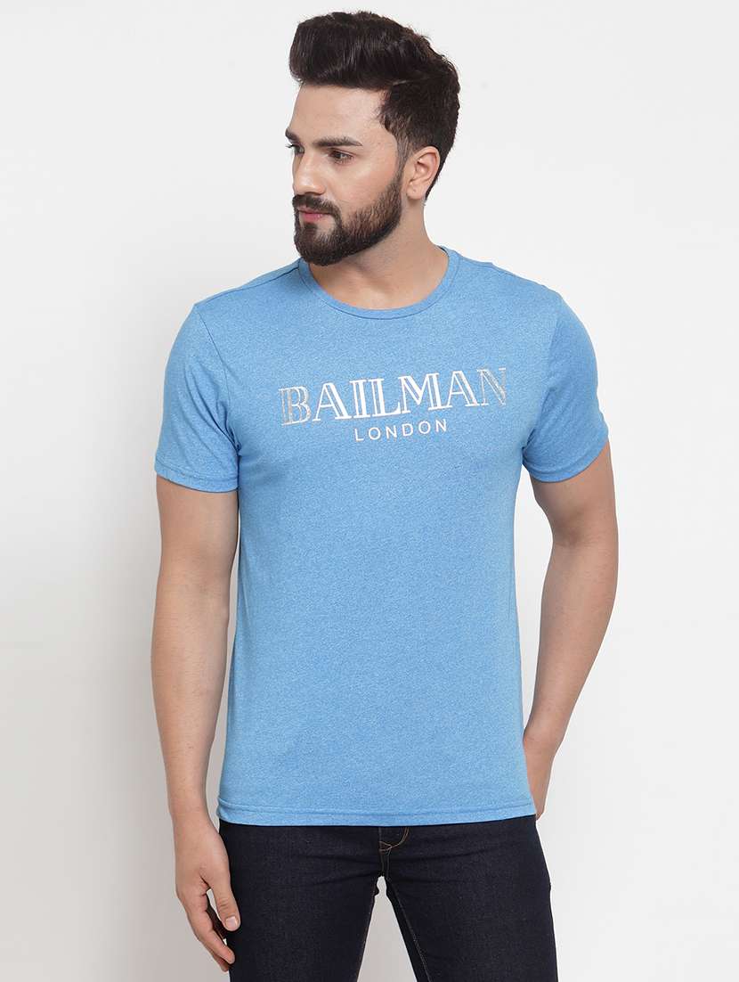 men chest print short sleeve t-shirt