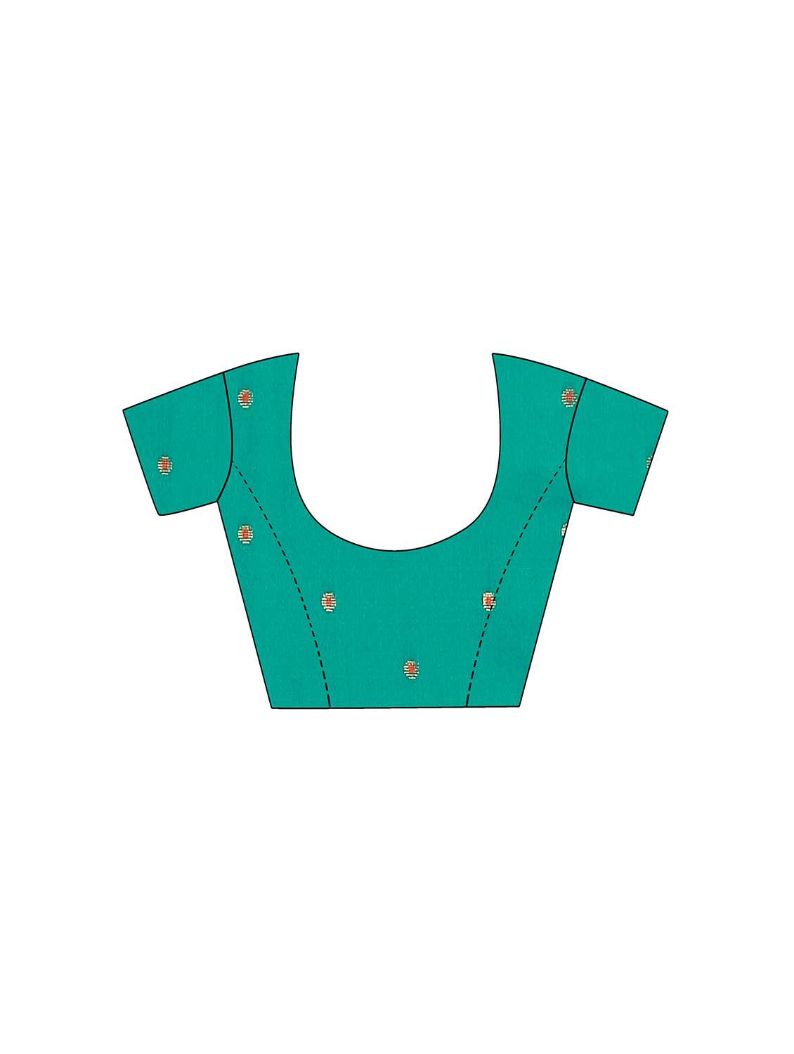 turquoise cotton silk saree with blouse - 17152711 - Standard Image - 2