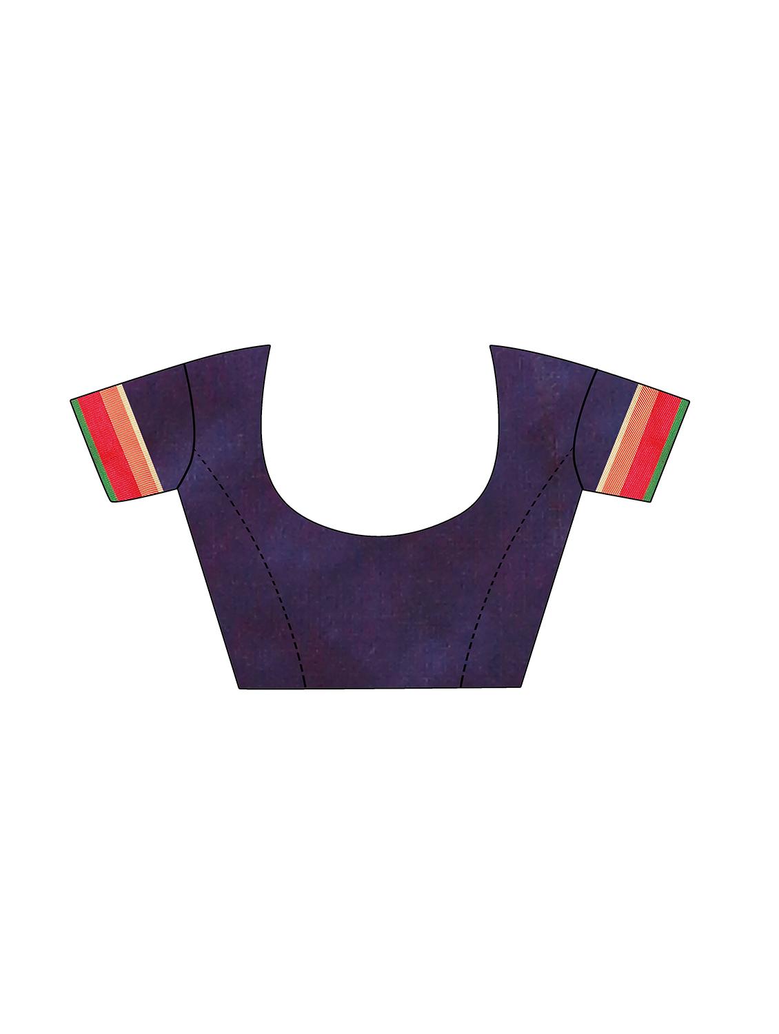 solid woven saree with blouse - 17152722 - Standard Image - 2