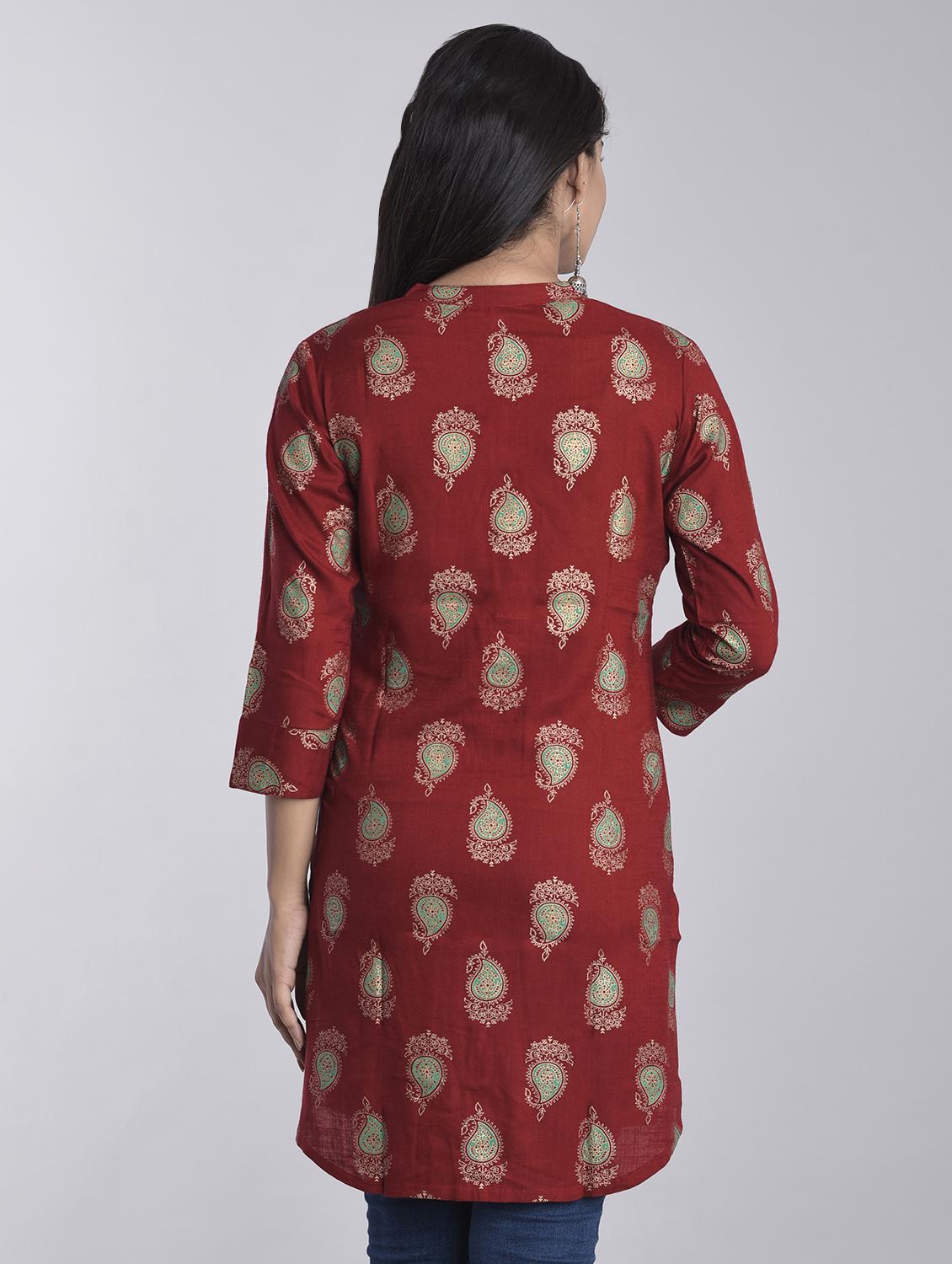 printed straight kurti - 17153254 - Standard Image - 2
