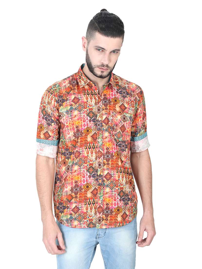 multi colored printed casual shirt