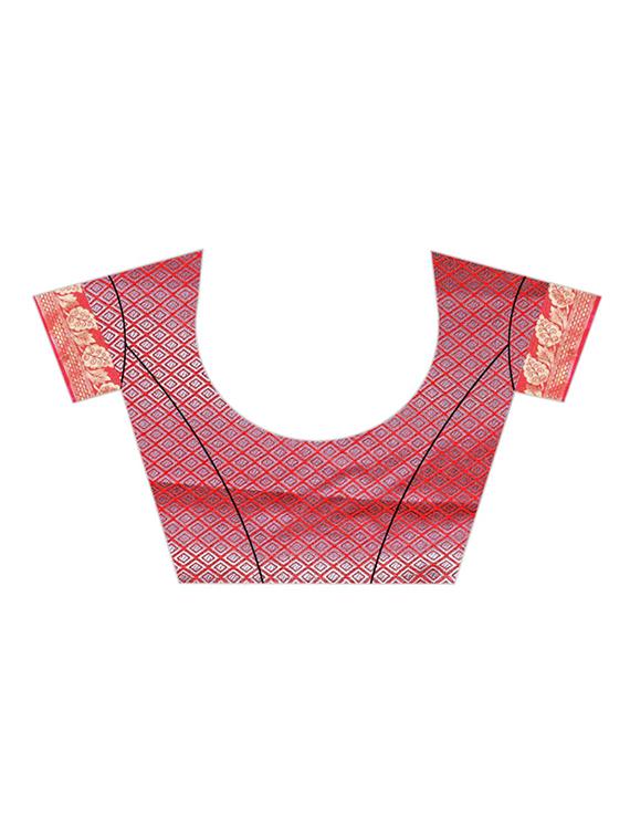 self design woven saree with blouse - 17153692 - Standard Image - 2