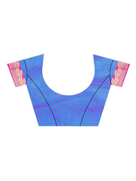 solid woven saree with blouse - 17153694 - Standard Image - 2