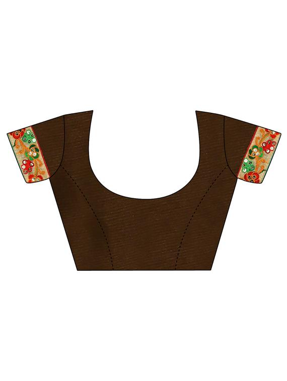 floral embroidered saree with blouse - 17154119 - Standard Image - 2