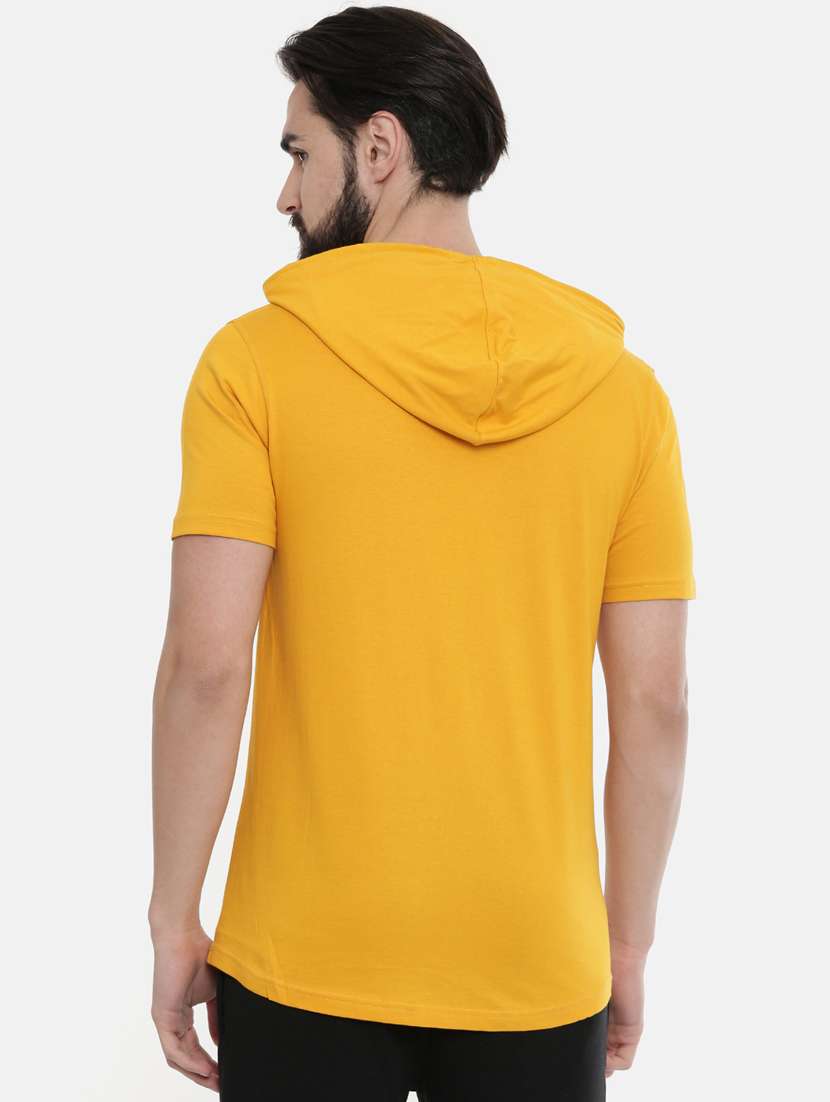 yellow solid hooded t-shirt - 17154401 - Standard Image - 2