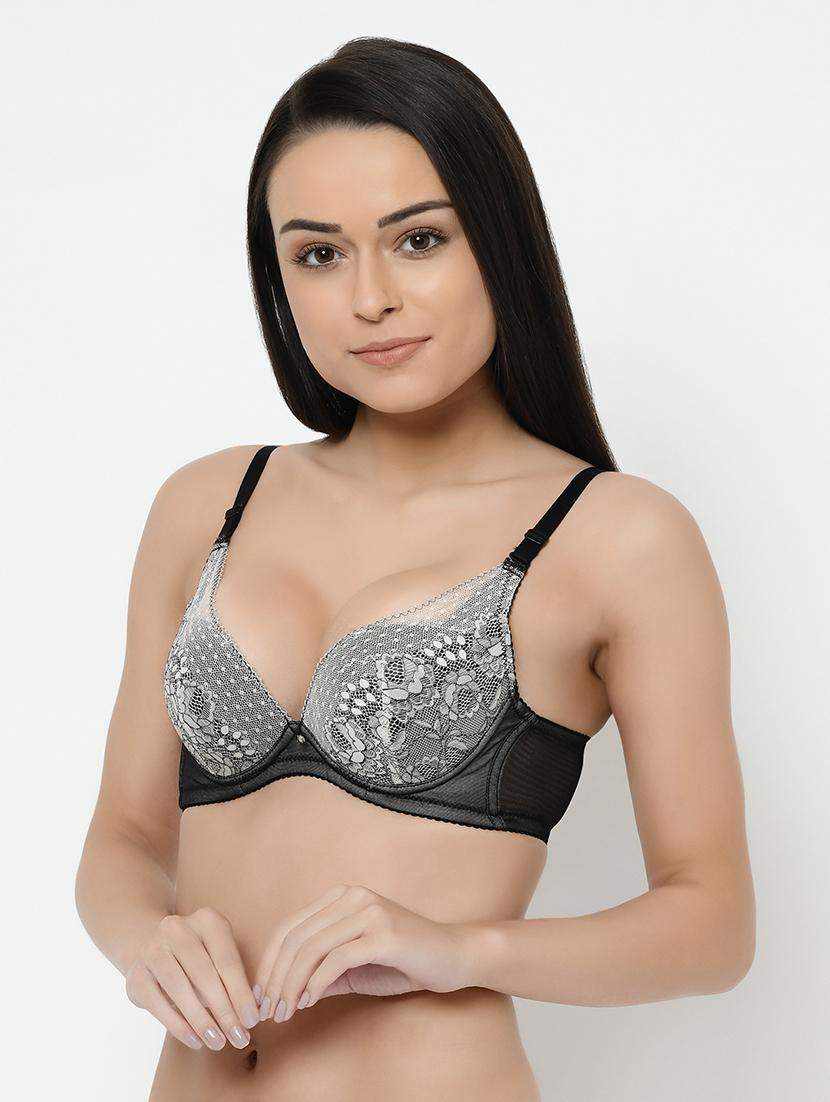 lace panel plunge bra - 17154803 - Standard Image - 2