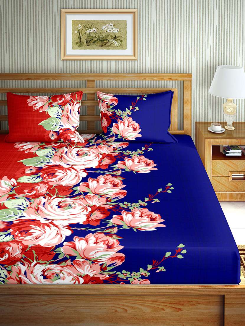 cotton double bedsheet with 2 pillow covers