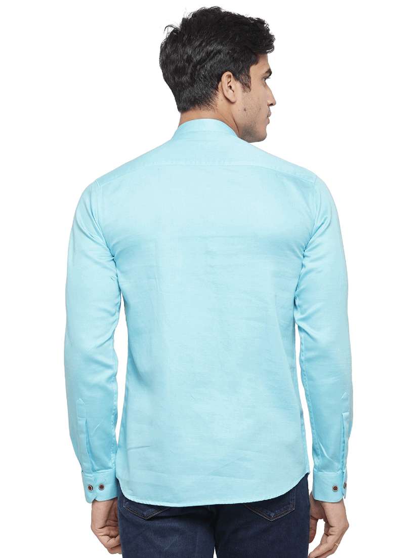 light blue solid short kurta - 17156447 - Standard Image - 2