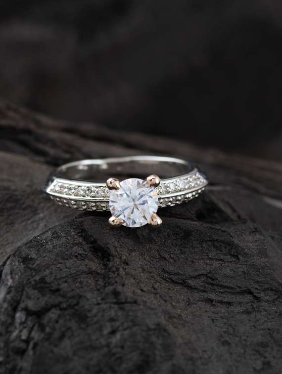 white brass finger  ring