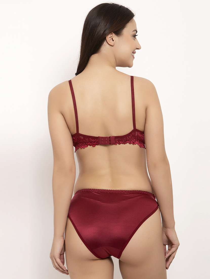lace panel bra & panty set - 17160087 - Standard Image - 2