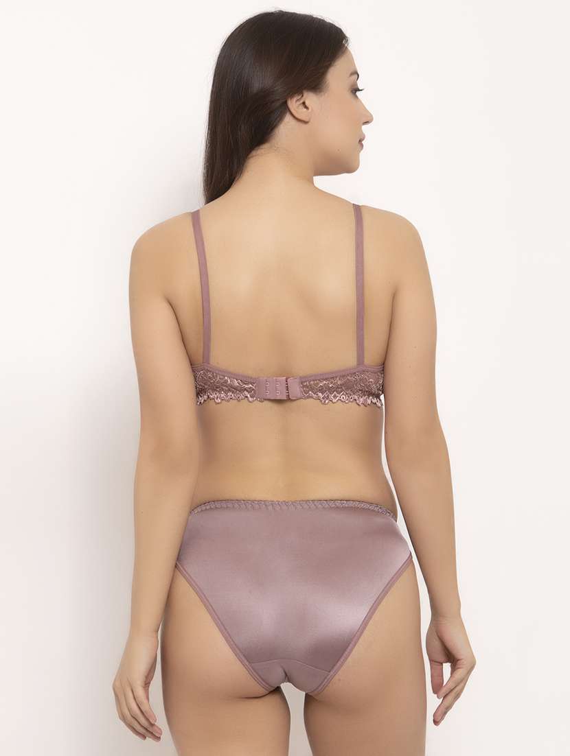 lace panel bra & panty set - 17160089 - Standard Image - 2