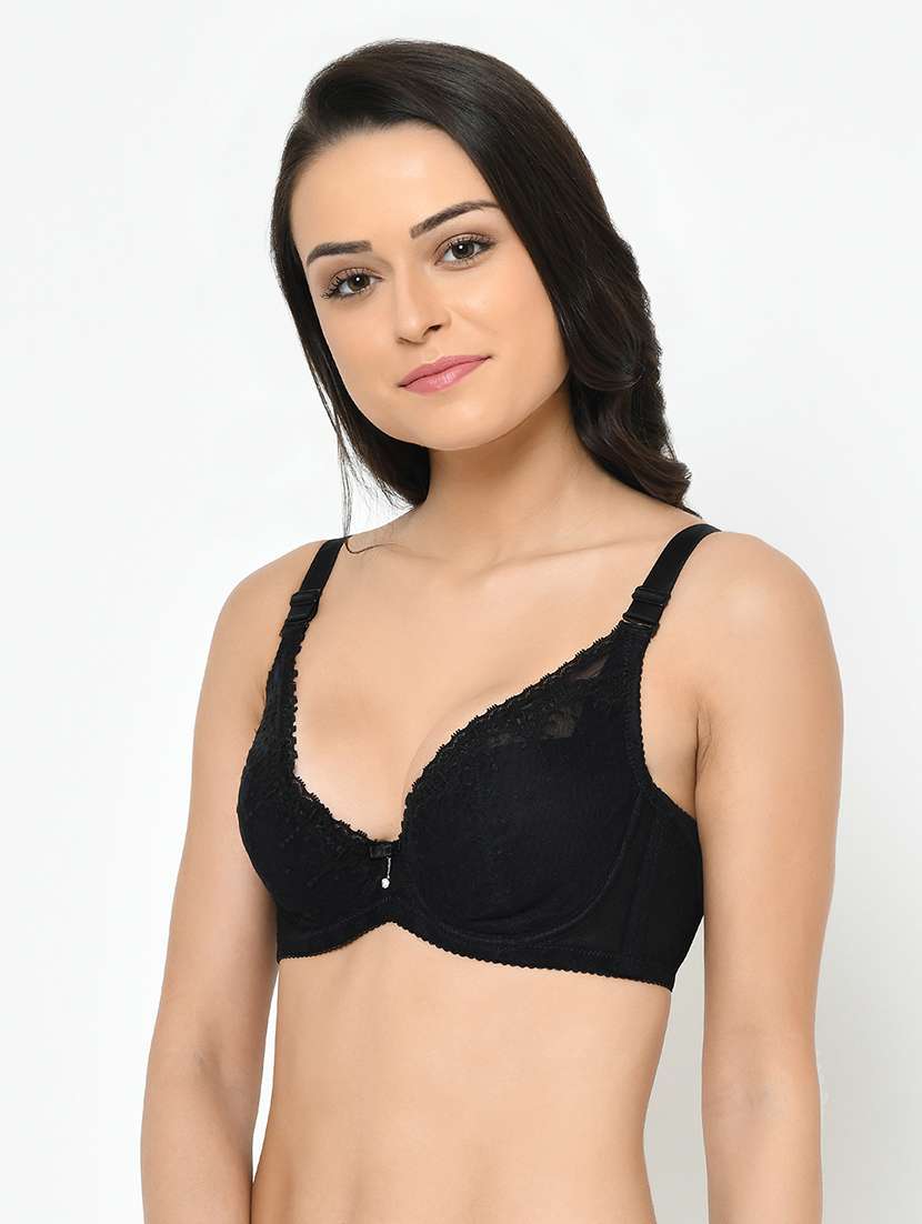 black cotton regular bra - 17160154 -  Standard Image - 2