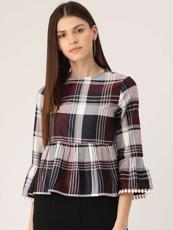 checkered peplum topp 
