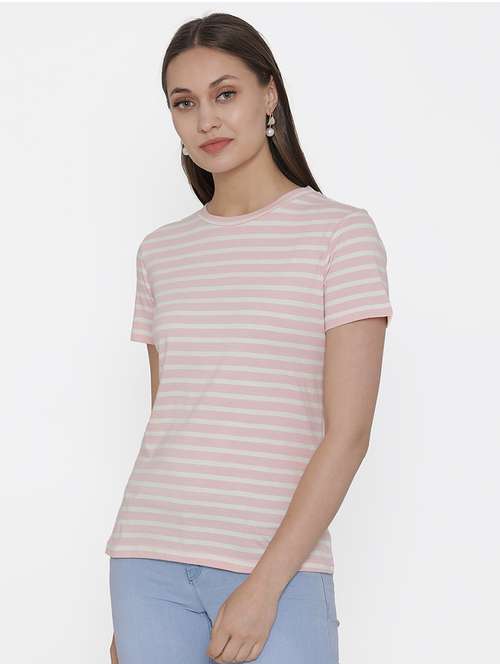 women's striped crew neck t-shirt - 17161888 - Standard Image - 0