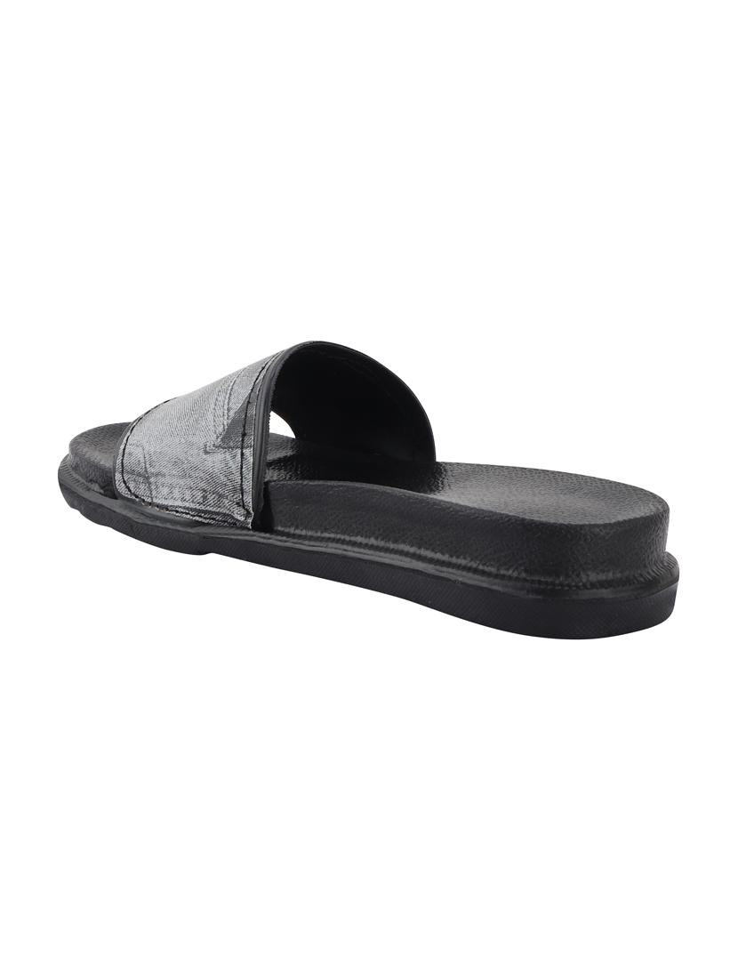 black slip on slides - 17164286 - Standard Image - 2