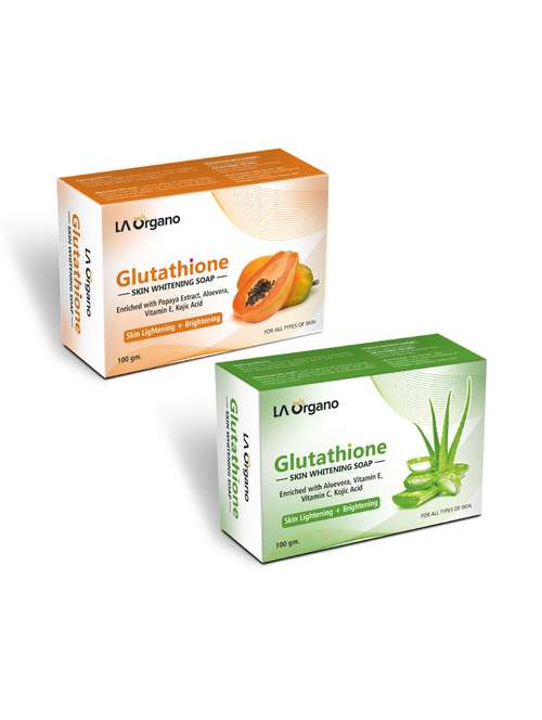 glutathione whitening soap with papaya & glutathione aloe vera soap for skin lightening,brightening -(pack of 2,100gm each) - 17166266 - Standard Image - 0