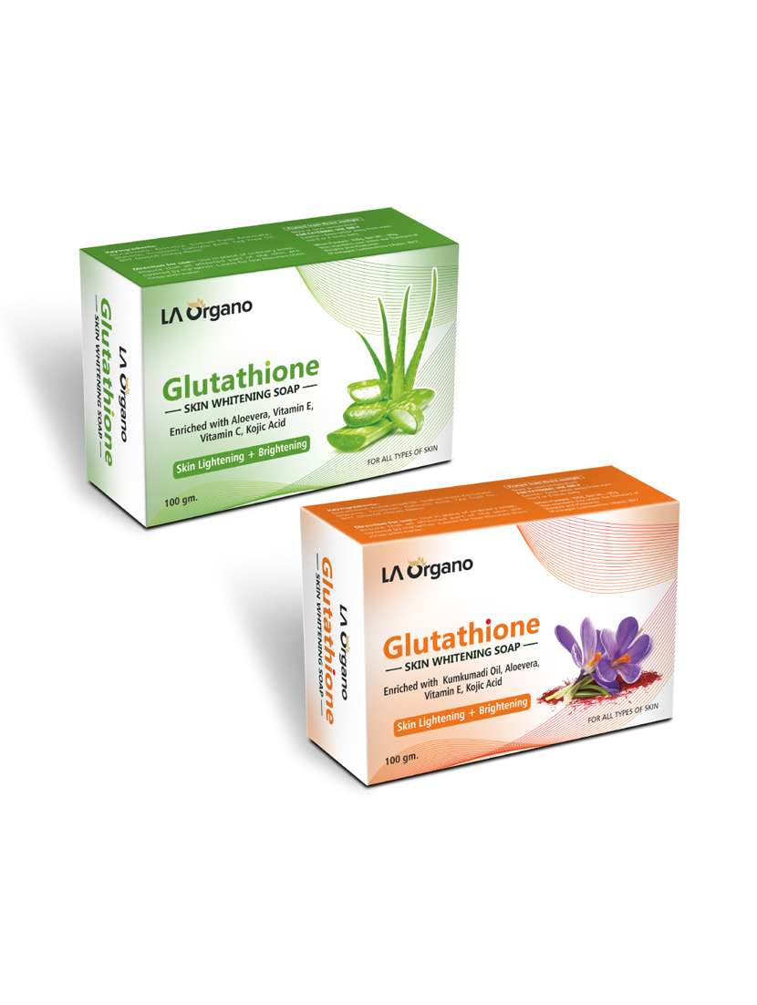 glutathione whitening soap with aloe vera & glutathione kumkumadi soap for skin lightening,brightening -(pack of 2,100gm each)