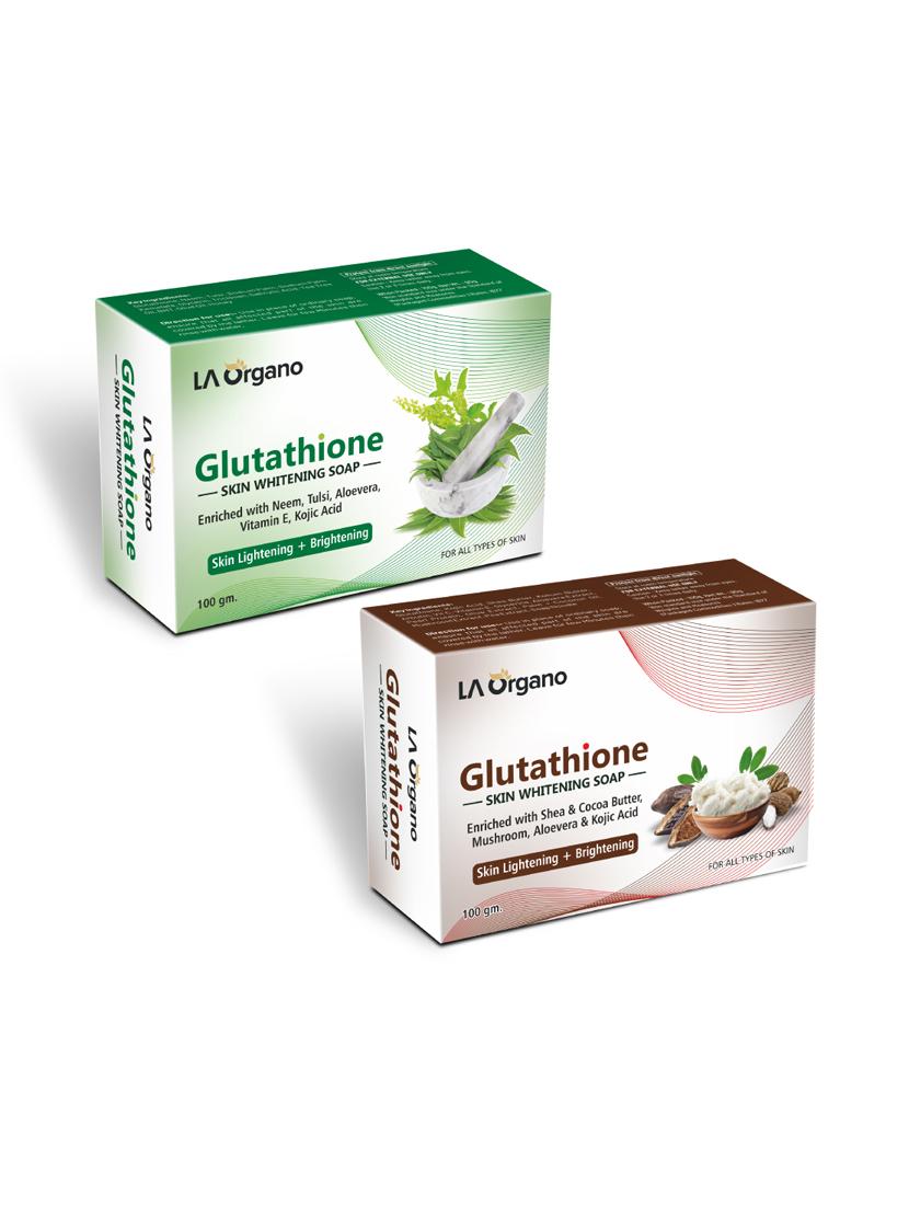 glutathione whitening soap neem tulsi  & glutathione shea coco butter soap for skin lightening,brightening(pack of 2,100gm each) - 17166277 -  Zoom Image - 0
