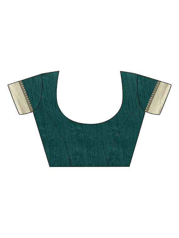 solid bordered saree with blouse - 17166310 - Standard Image - 2