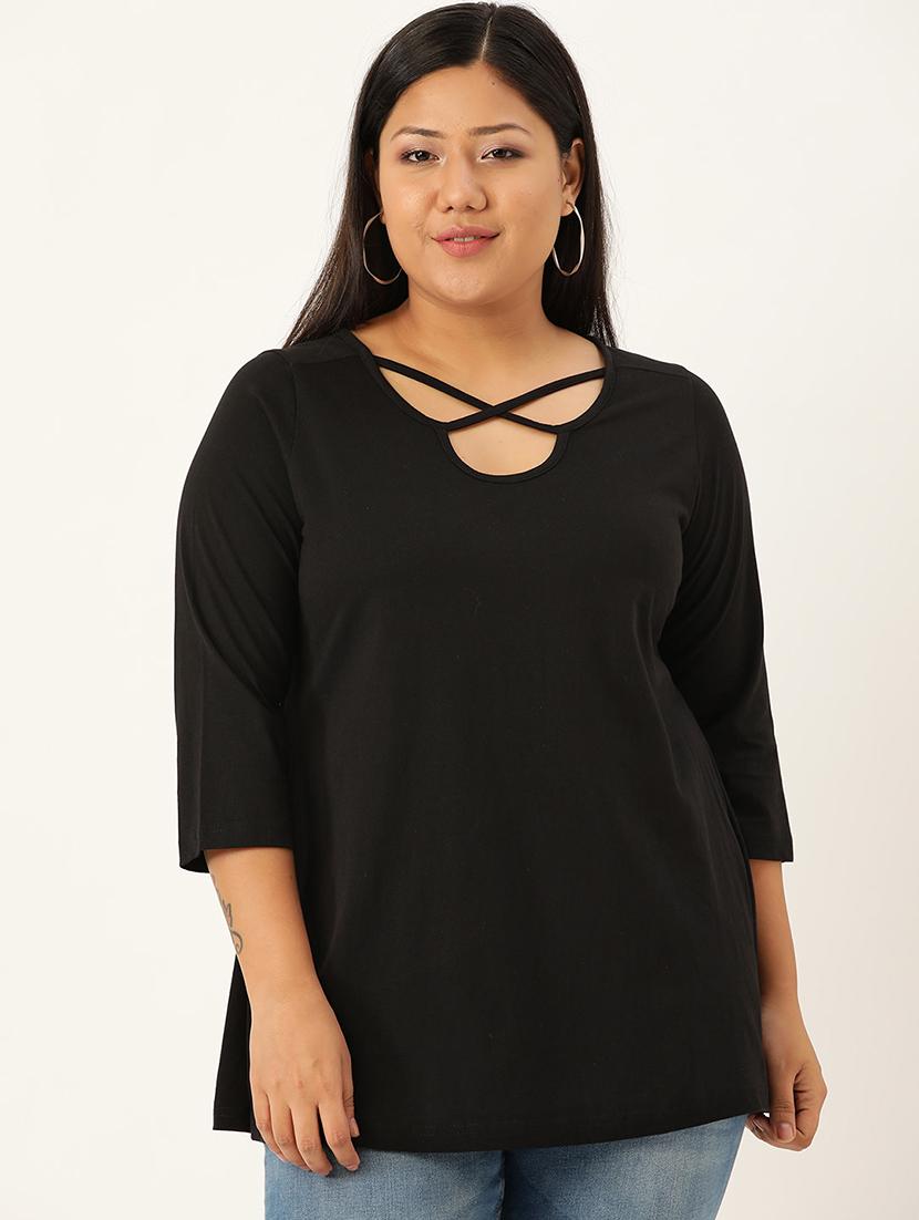 women's a line round neck top