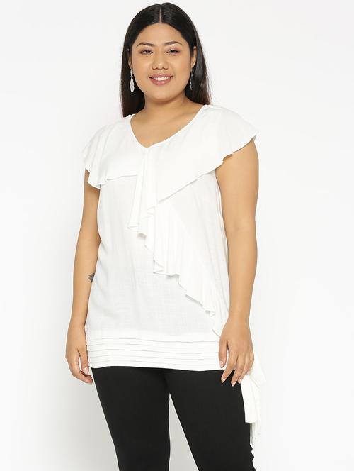 white viscose regular top - 17168624 - Standard Image - 0