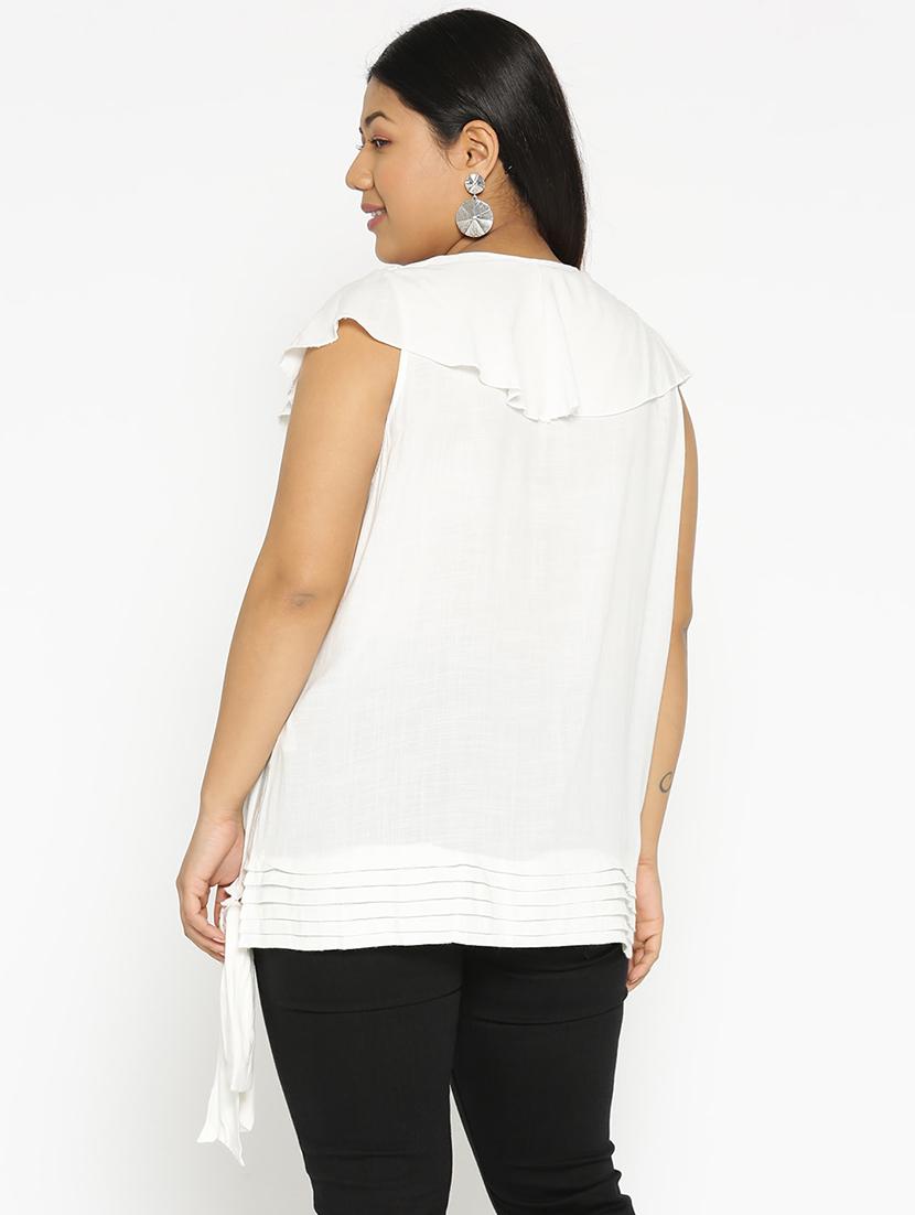 white viscose regular top - 17168624 - Standard Image - 2
