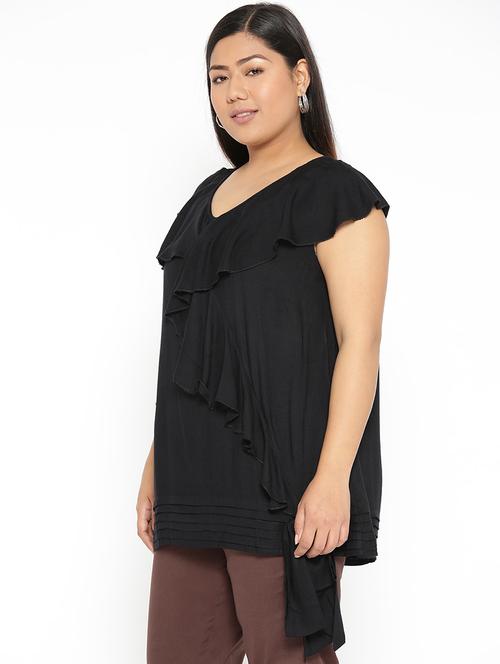 black viscose regular top - 17168625 -  Standard Image - 0