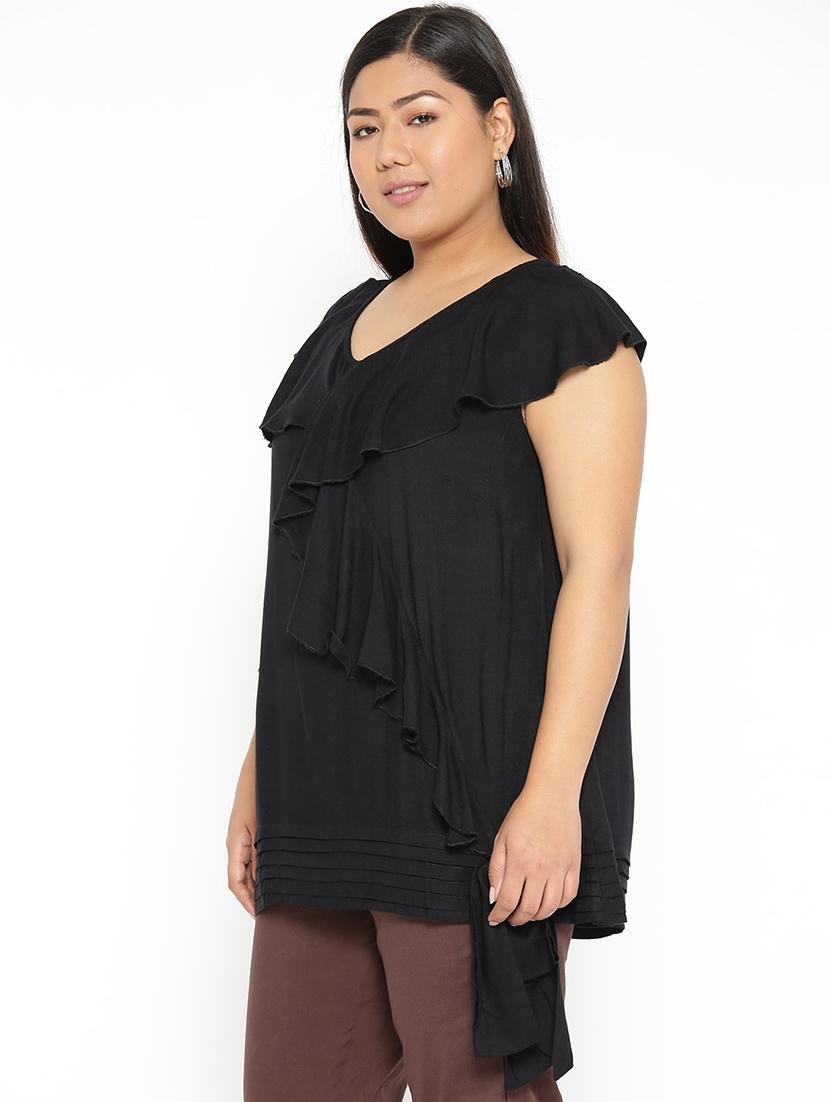 black viscose regular top - 17168625 -  Zoom Image - 0