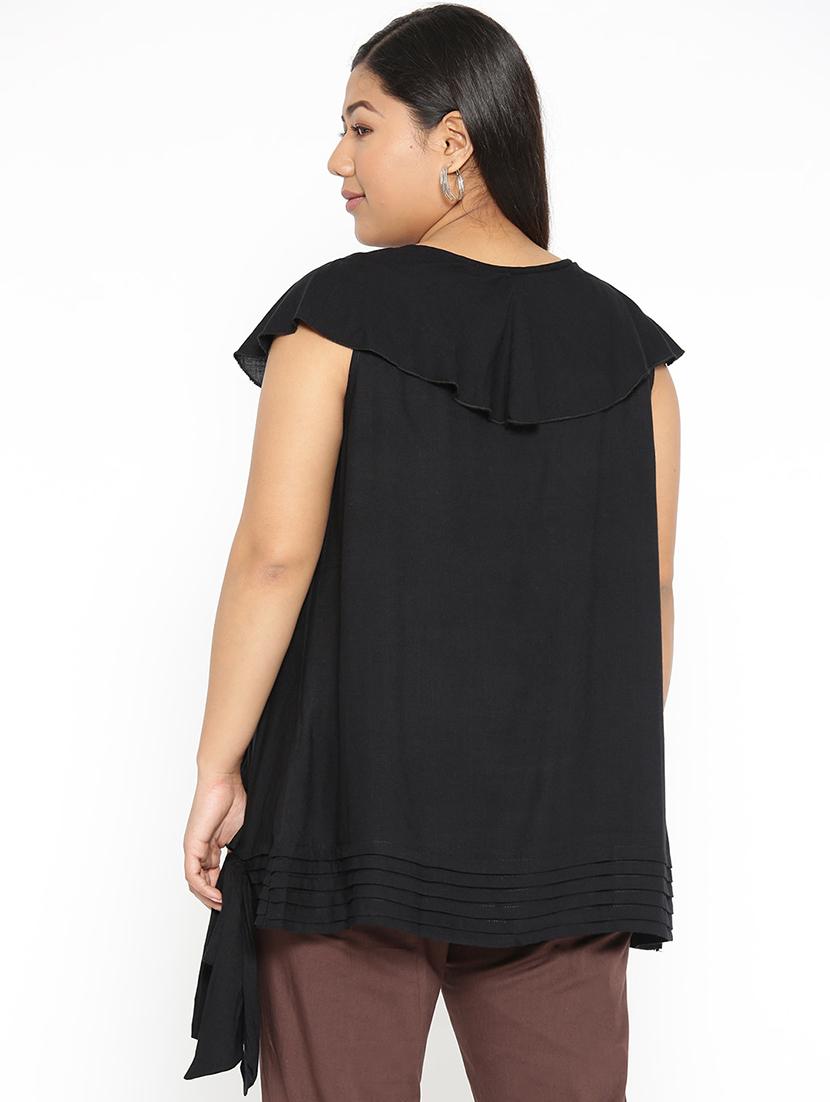 black viscose regular top - 17168625 - Standard Image - 2