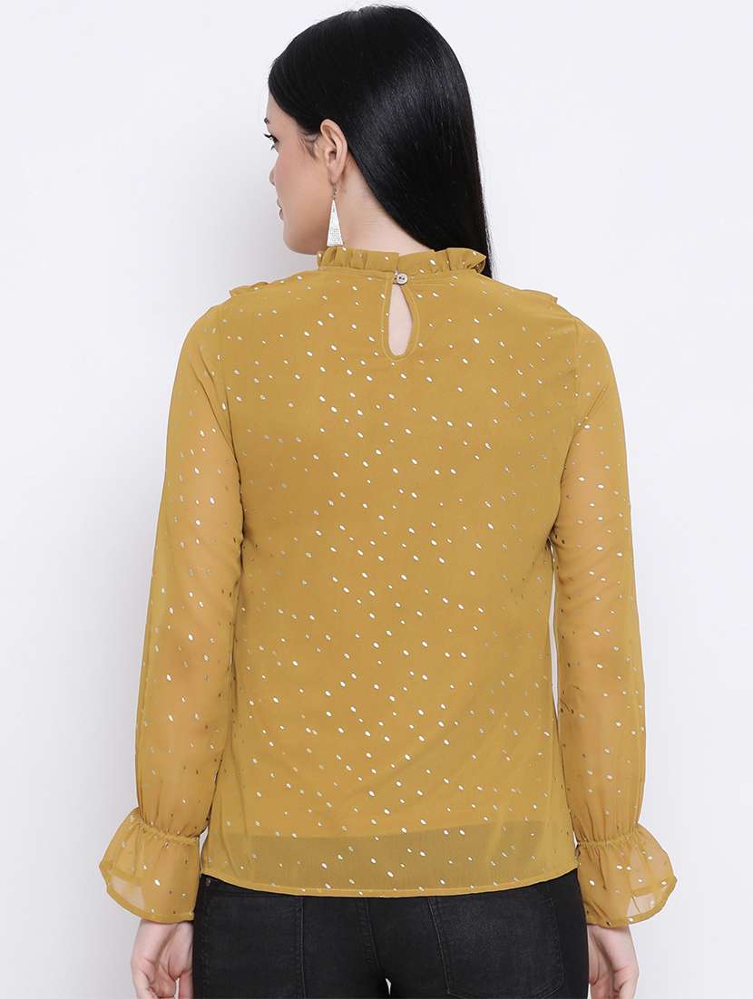 women's ruffle round neck top - 17169587 -  Standard Image - 2