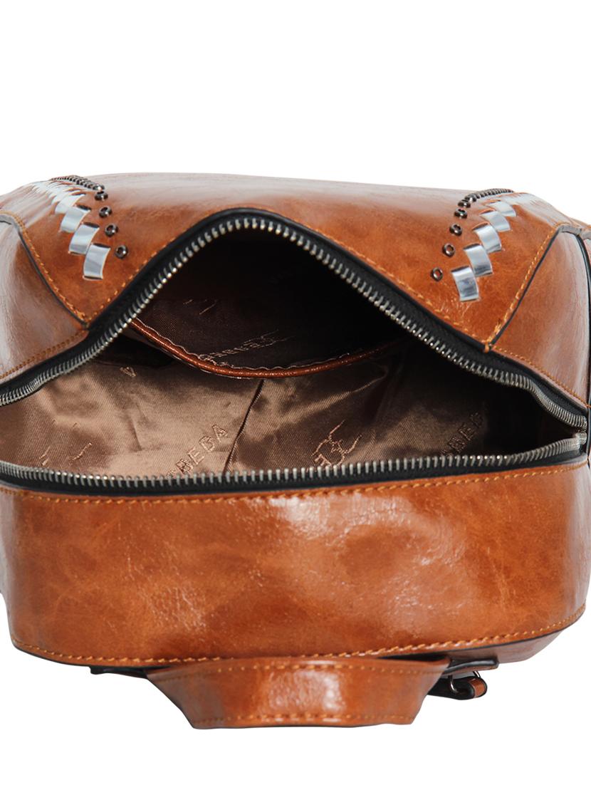 tan leatherette (pu) fashion backpack - 17170003 - Standard Image - 2