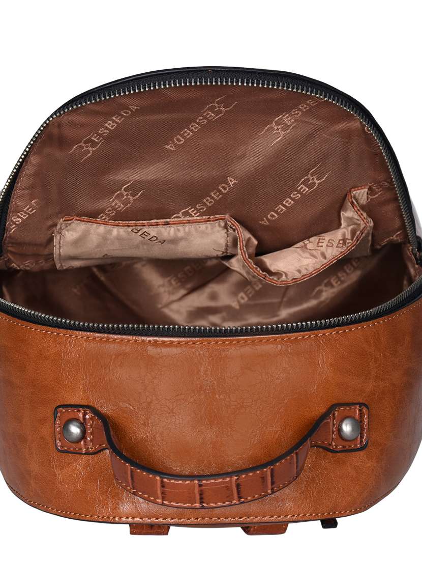 tan leatherette (pu) fashion backpack - 17170009 -  Standard Image - 2