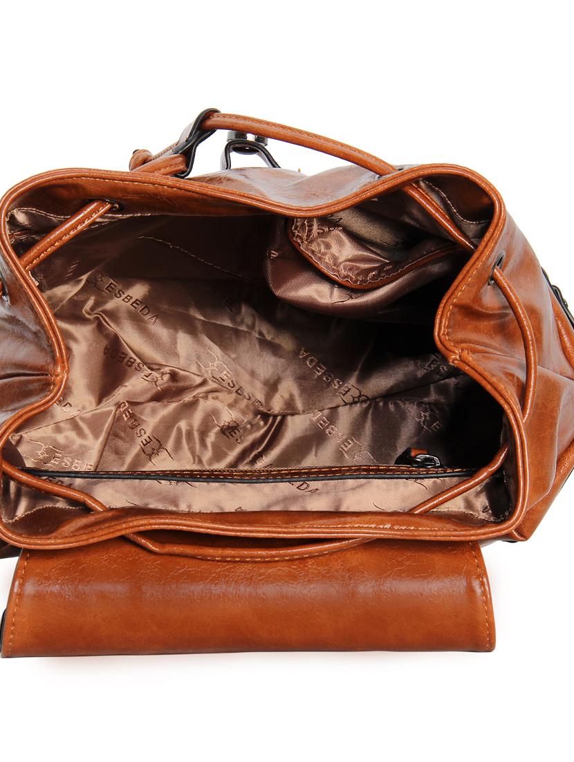 tan leatherette (pu) fashion backpack - 17170027 - Standard Image - 2