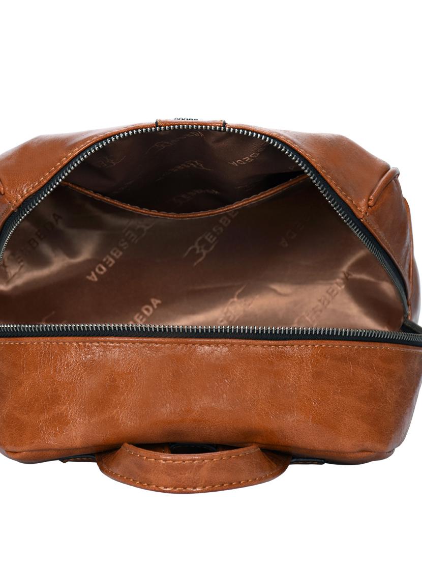 tan leatherette (pu) fashion backpack - 17170045 - Standard Image - 2