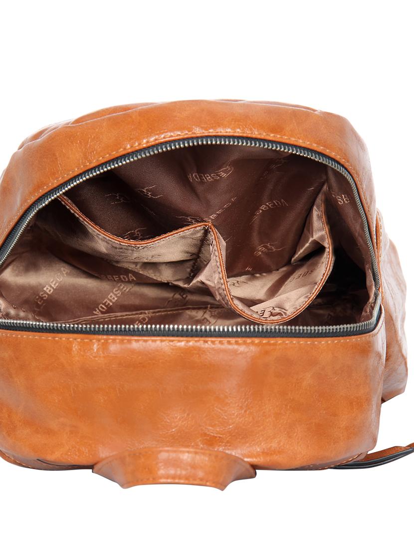 tan leatherette (pu) fashion backpack - 17170057 - Standard Image - 2