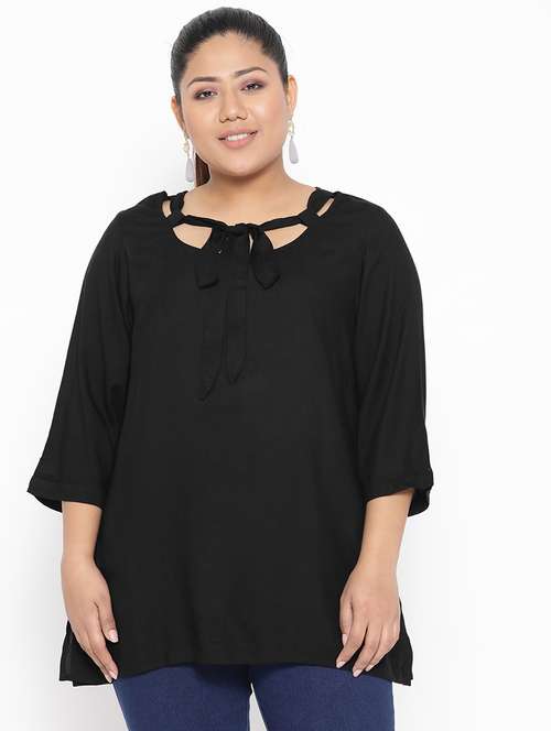 women's a line tie-up neck top - 17170184 -  Standard Image - 0