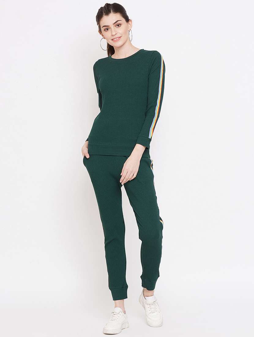 varsity striped joggers set 