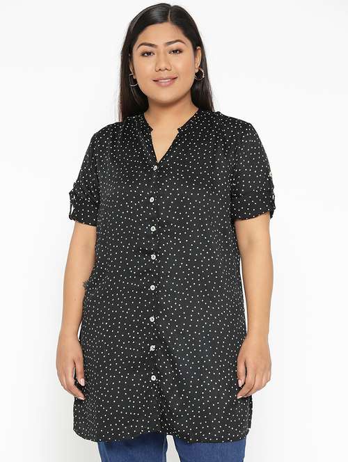 women's a line mandarin neck top - 17170717 - Standard Image - 0