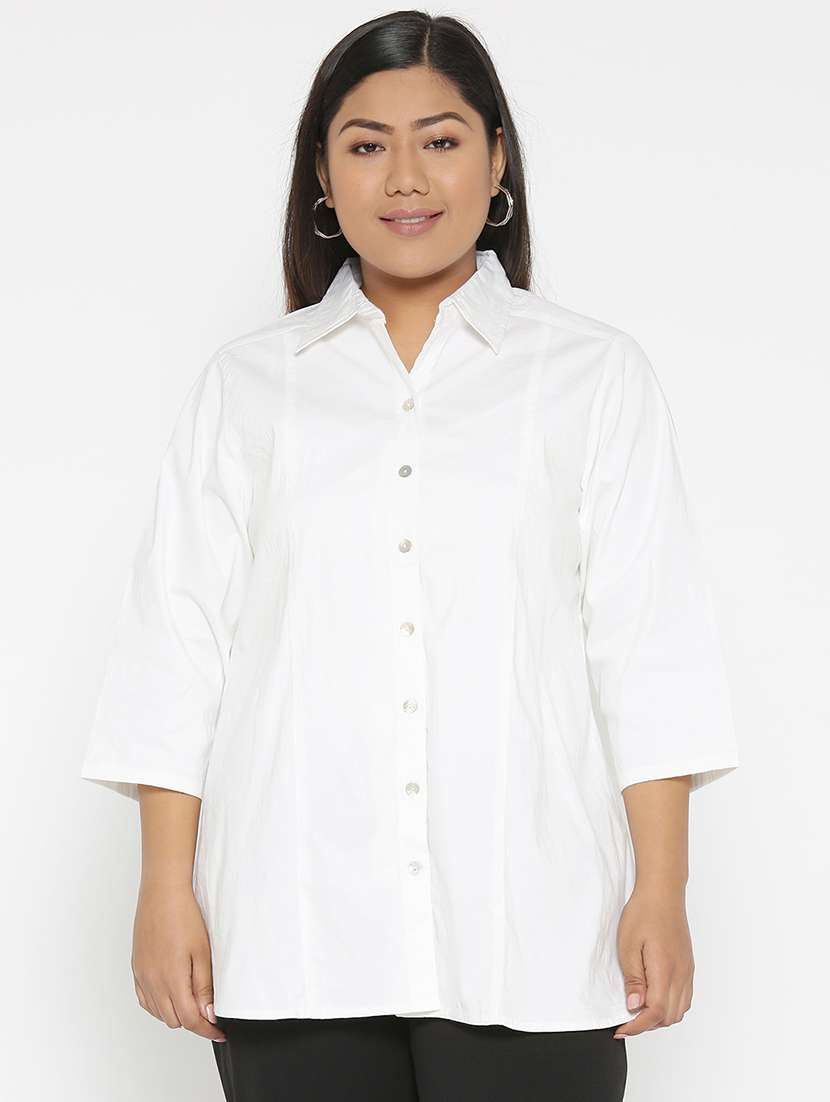 white cotton regular shirt