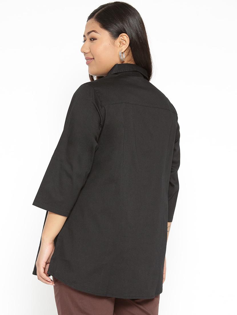 black cotton regular shirt - 17170749 - Standard Image - 2