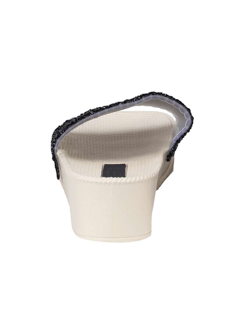 black plastic slippers flip flops - 17172185 -  Standard Image - 2