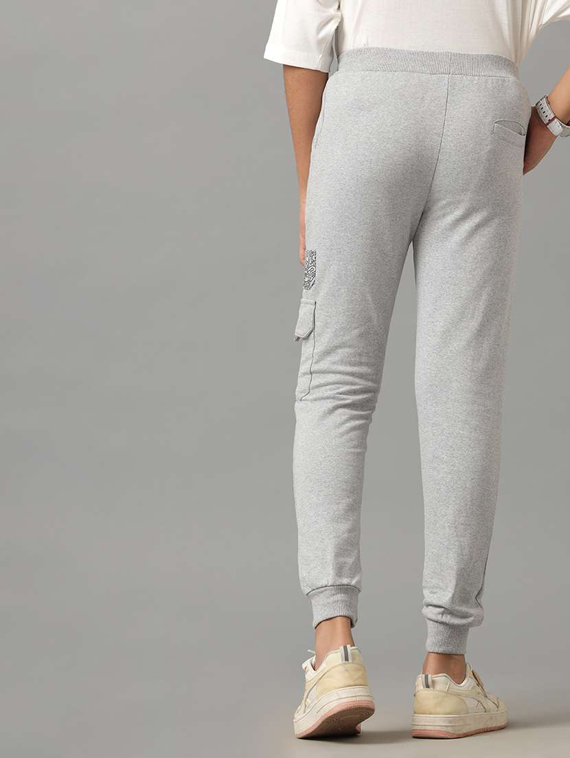 grey solid chinos trouser - 17173169 - Standard Image - 2