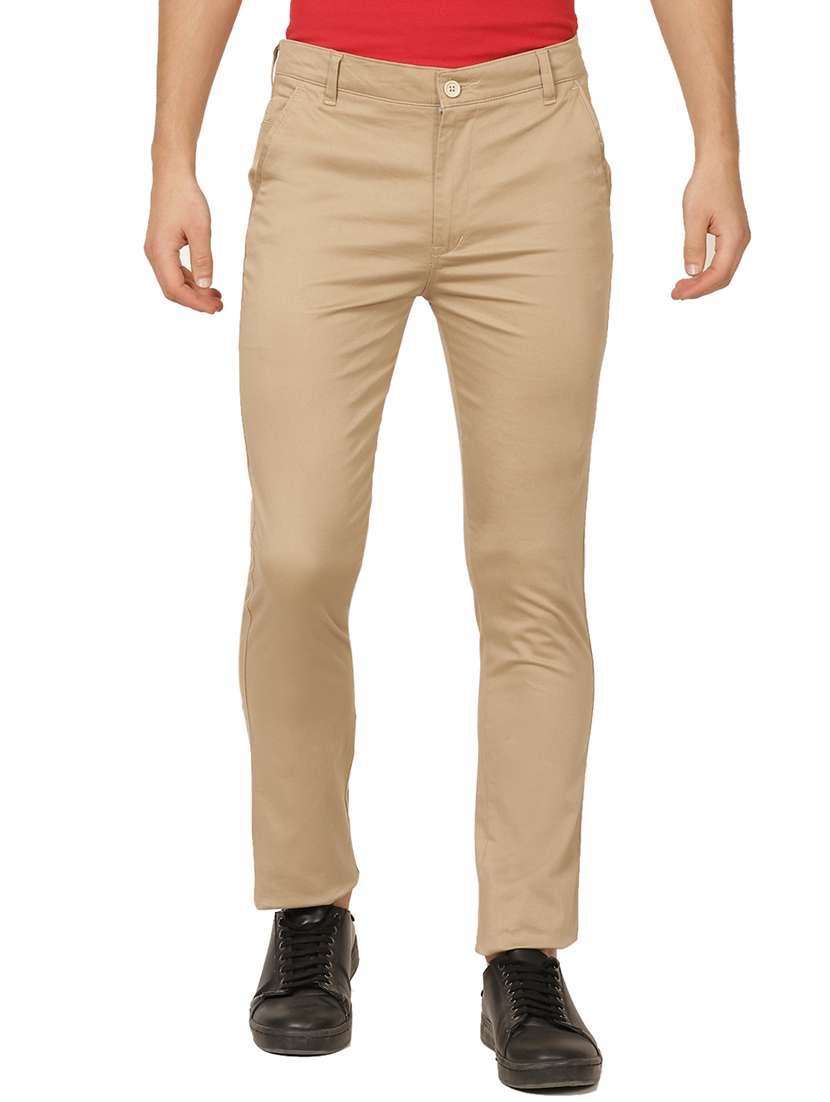beige solid chinos 