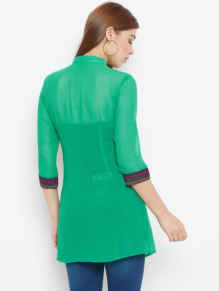 multi colored georgette regular tunic - 17181569 - Standard Image - 2
