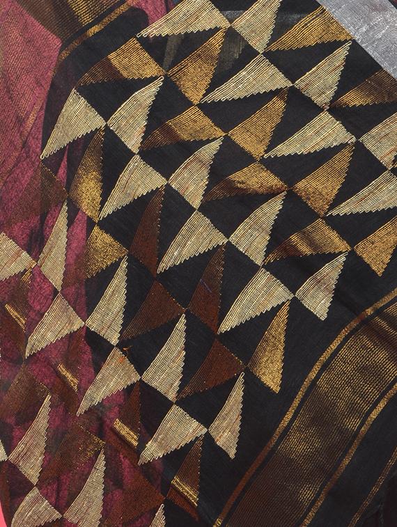 zari work handloom saree with blouse - 17181970 - Standard Image - 2