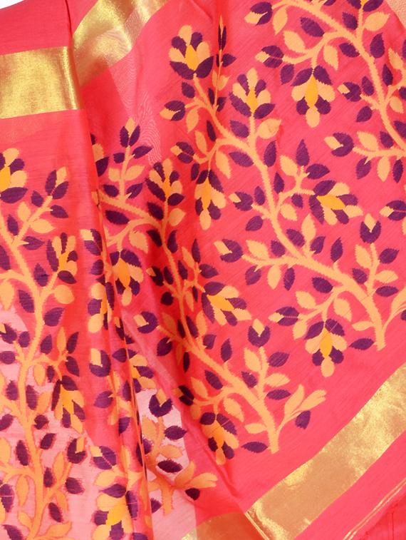 zari work handloom saree with blouse - 17181981 - Standard Image - 2